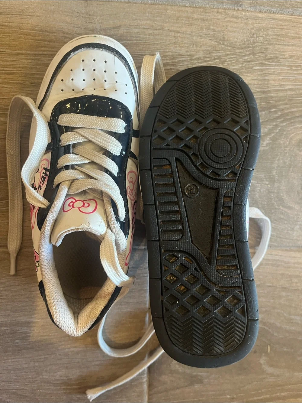 Hello Kitty White, Black and Pink Kids Sneakers